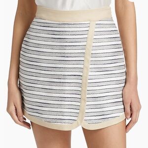 NWT If Only Studio Striped Cotton-Blend Surplice Skort